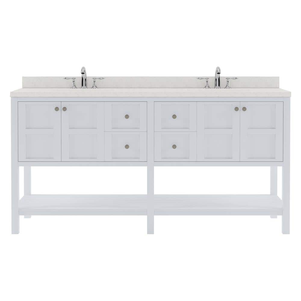 Virtu USA Winterfell 72 in. W x 22 in. D x 37 in. H Double Sink Bath