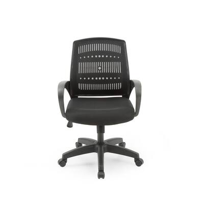 23.6 in. Width Standard Black Fabric Task Chair with Swivel Seat