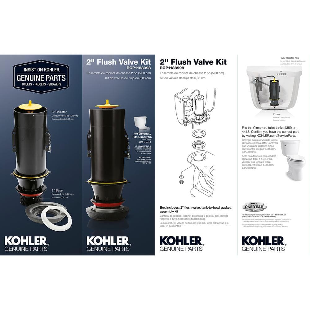 Kohler Black Plastic 2-Inch Flush Valve Kit