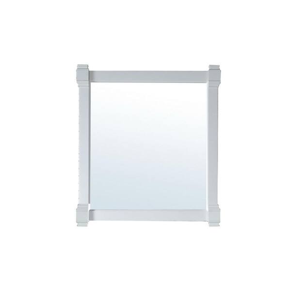 James Martin Vanities Brittany 35 in. W x 39 in. H Framed Square Bathroom Vanity Mirror in Cottage White