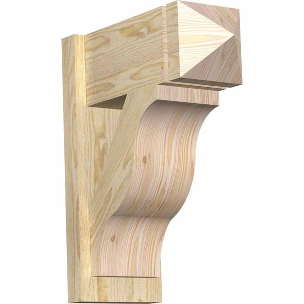 Ekena Millwork 8 in. x 22 in. x 18 in. Fuston Arts and Crafts Rough Sawn Douglas Fir Outlooker