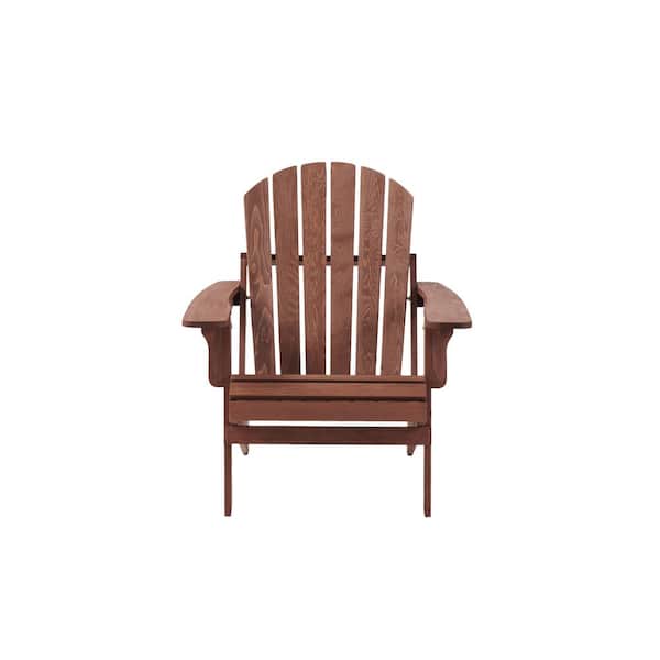 Unbranded Coffee Folding Wood Adirondack Chair (Set Of 1)