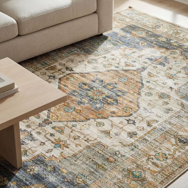 Home Decorators Collection Harmony Denim 8 ft. x 10 ft. Indoor