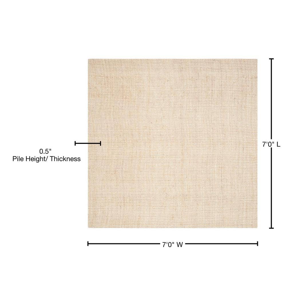 Natural Fiber Beige 9 ft. x 12 ft. Solid Area Rug - thumbnail 7