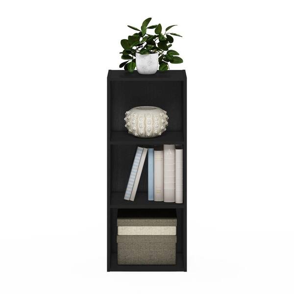 Furinno Tropika 31.49 in. Blackwood Wood 3-shelf Standard Bookcase 