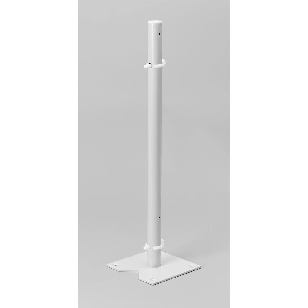 32" White Polymer Kidney Shape Lazy Susan with Double Shelves