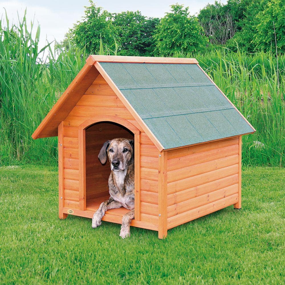 X-Large Brown Wooden Outdoor Cottage Dog House with Raised Floor