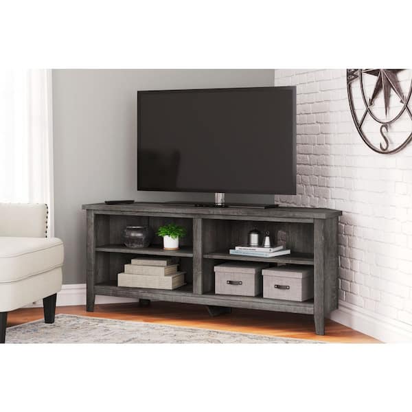 Arlenbry Gray TV Stand Fits TVs up to 66 in. with Shelves and Cable Management