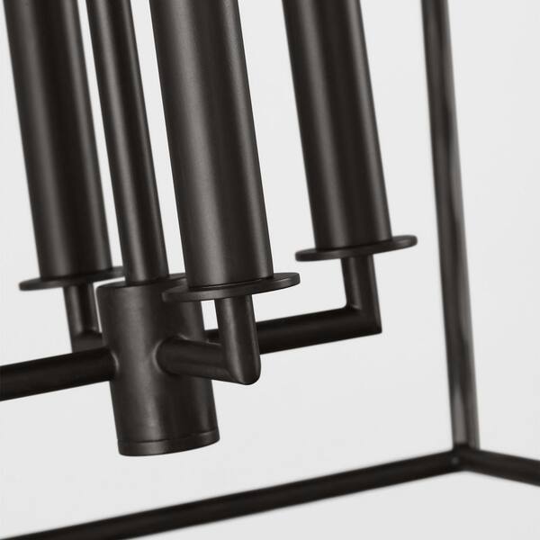 Generation Lighting - Viota Medium 4-Light Aged Iron Dining Room Entry Hallway Transitional Pendant Light