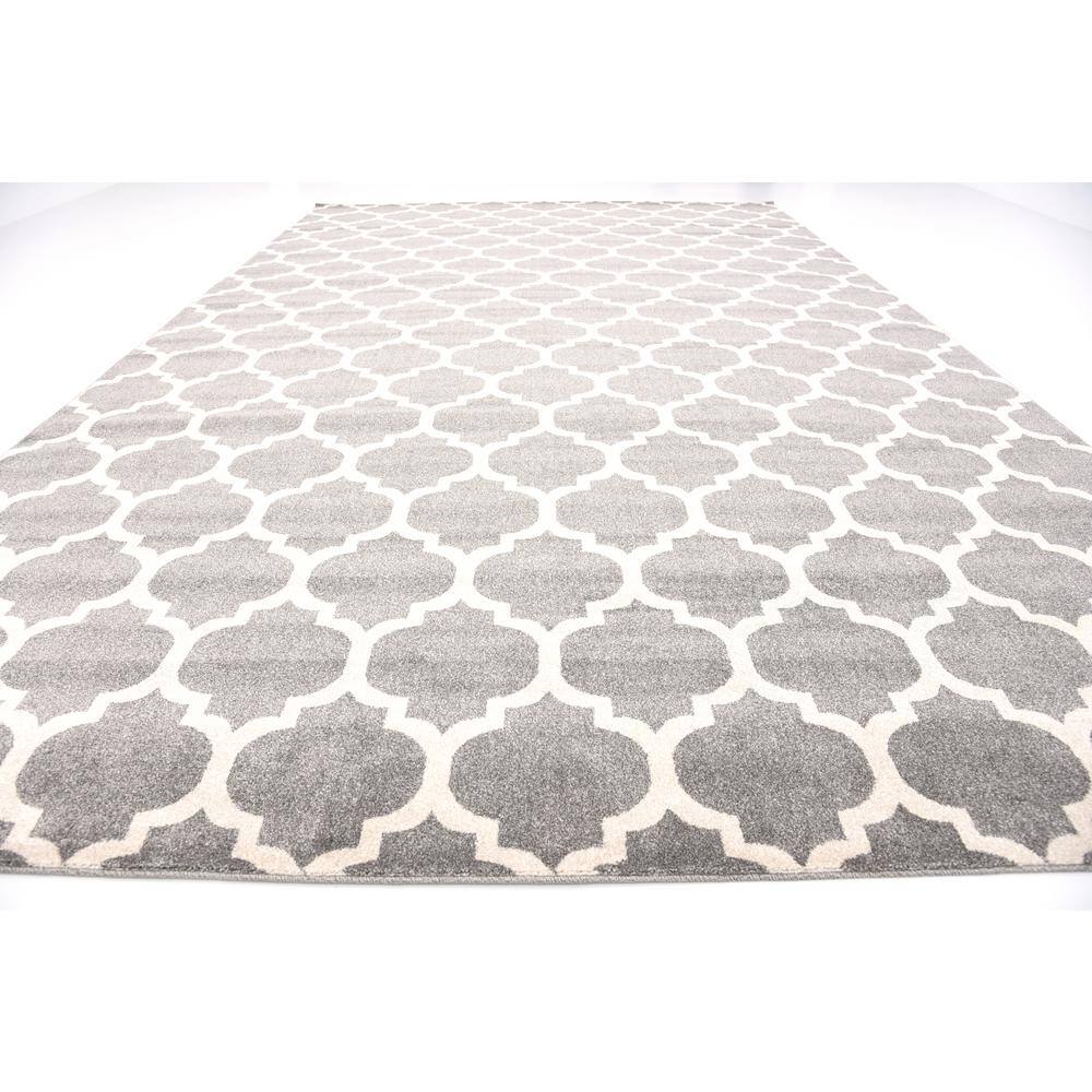 Elegant Dark Grey Trellis Rectangular Indoor Area Rug