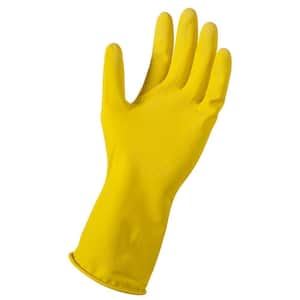 Yellow 11 mil Reusable Latex Cleaning Glove - L/XL (5-Pair)