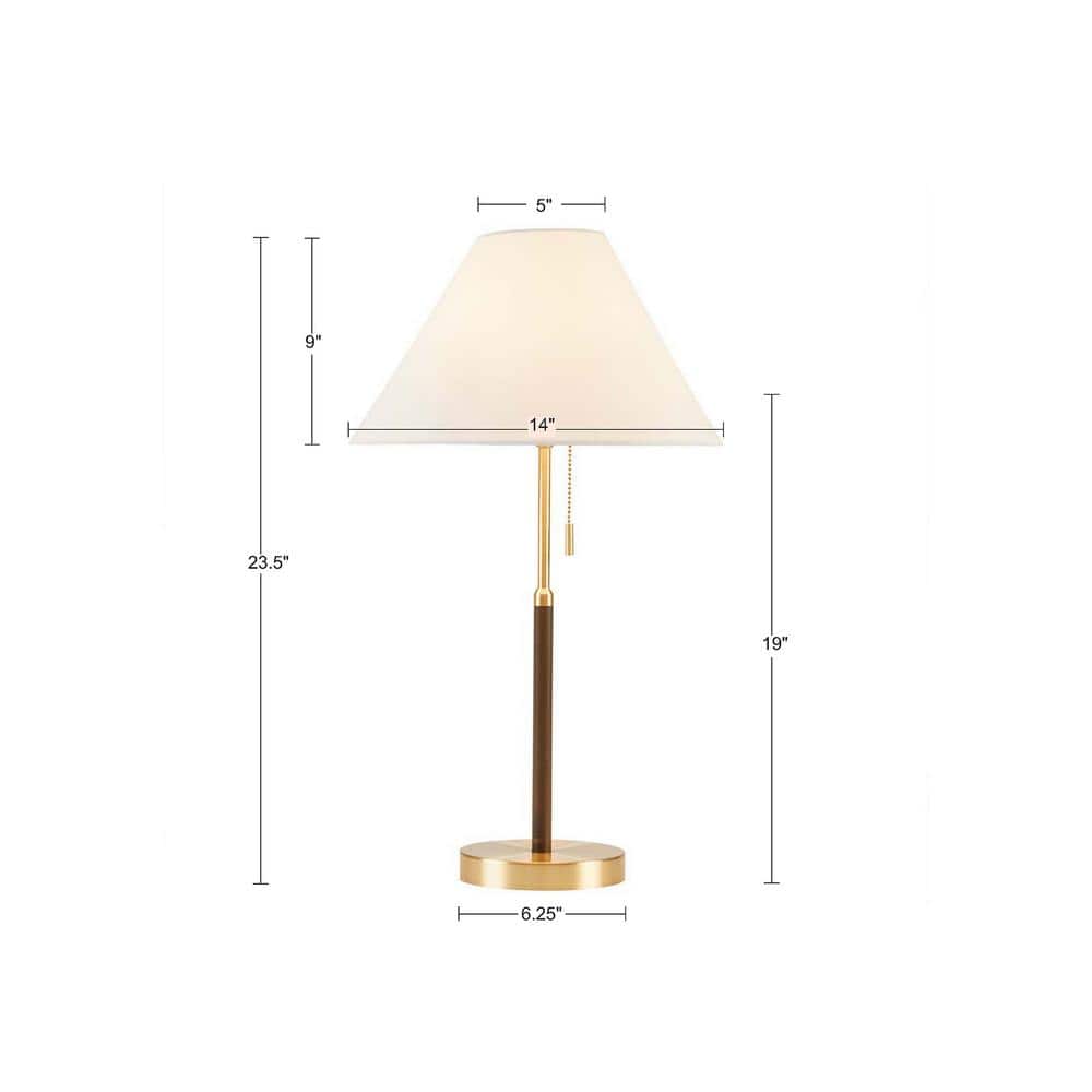 Bromley 23.5" White and Gold Mid-Century Table Lamp