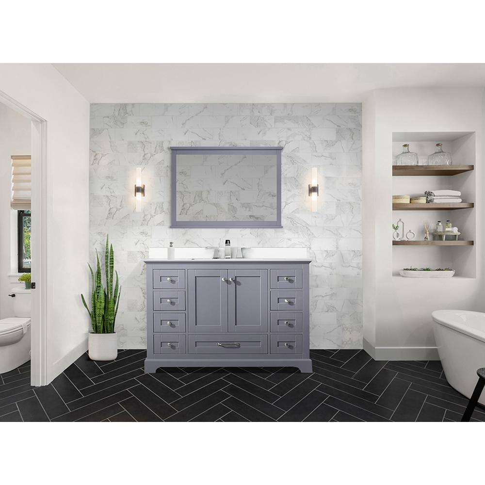 Dukes 48" Dark Grey Single Bath Vanity with Marble Top