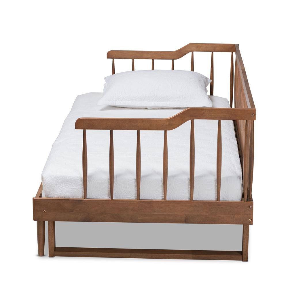 Walnut Wood Twin to King Spindle Daybed with Slats