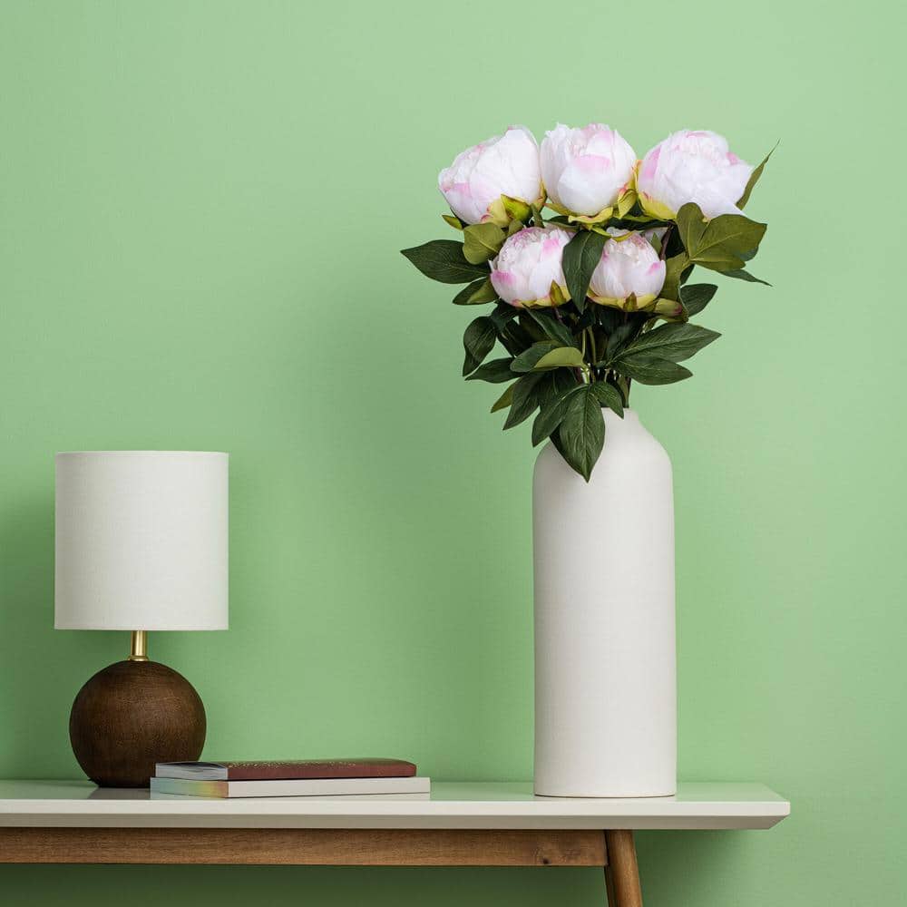 23" Cream and Pink Artificial Peony Flower Arrangement