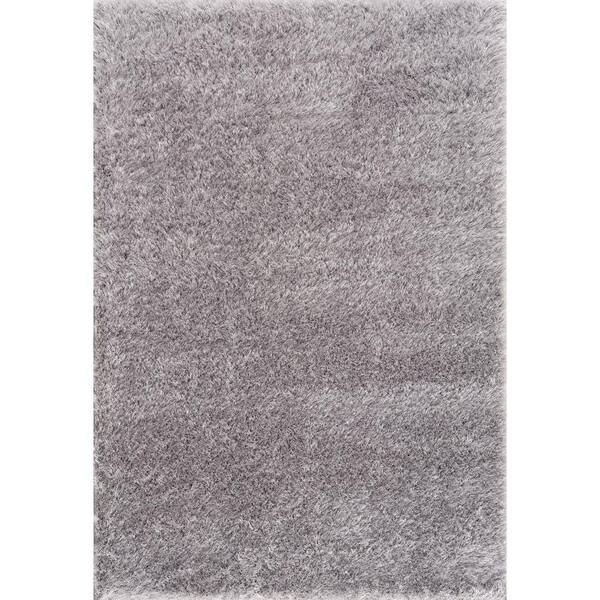 Beverly Rug Light Grey 5 ft. x 7 ft. Non Slip Latex Backing Glitz ...