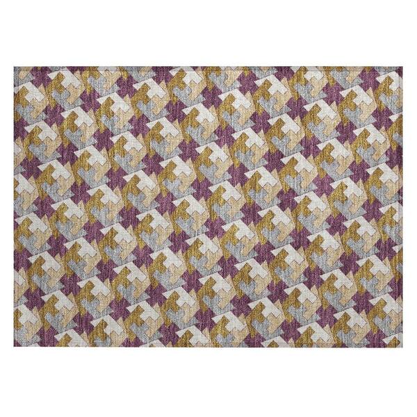 Chantille Machine Washable Indoor/Outdoor Abstract ACN2851 Eggplant 3 ft. x 4 ft. Area Rug