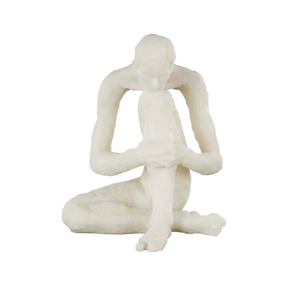 Litton Lane White 12 in. x 14 in. Polystone Thinking People