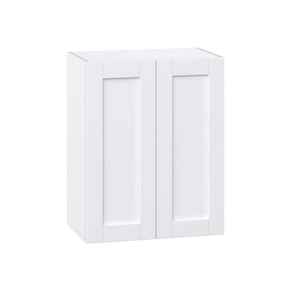 J COLLECTION Mancos Bright White Shaker Assembled Wall Kitchen Cabinet (24 in. W x 30 in. H x 14 in. D)