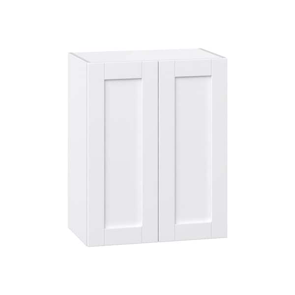 J COLLECTION Milton 24 in. W x 14 in. D x 30 in. H Assembled Shaker Wall Kitchen Cabinet in Bright White