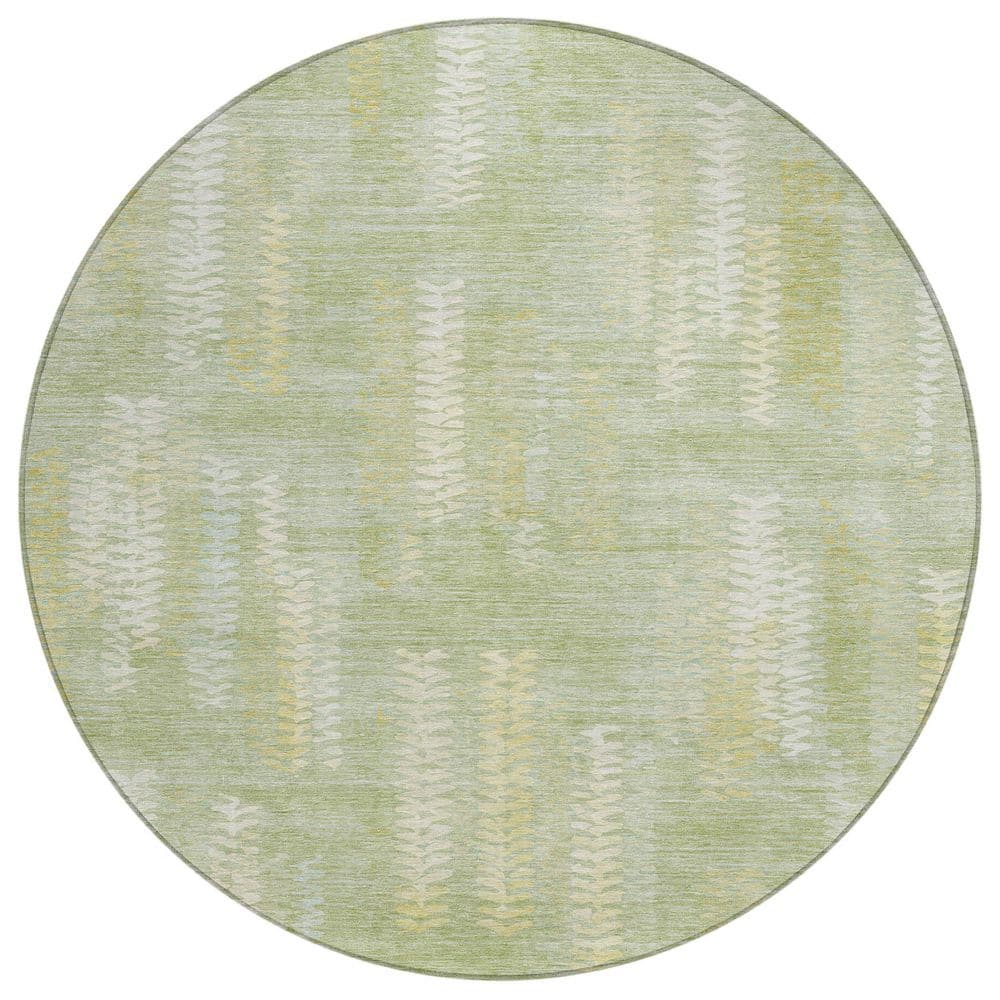 Chantille Machine Washable Indoor/Outdoor Abstract ACN2892 Sage 8 ft. x 8 ft. Round Rug price history on PriceWatchPro