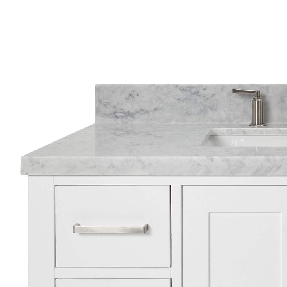 Cambridge 43" White Marble Single Basin Vanity Set