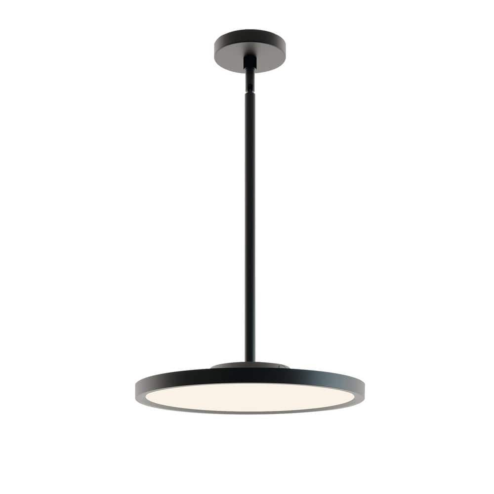 Edge 16'' Black Aluminum LED Round Pendant Light