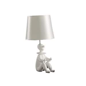 21 in. Modern Clown White Resin Table Lamp with Phone Holder