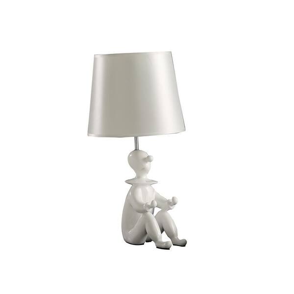 ORE International 21 in. Modern Clown White Resin Table Lamp with Phone