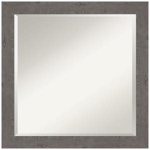Medium Square Distressed Grey Beveled Glass Modern Mirror (23.25 in. H x 23.25 in. W)