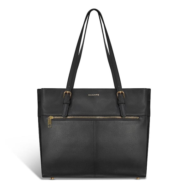 Champs Gala Collection Leather Tote Bag Black