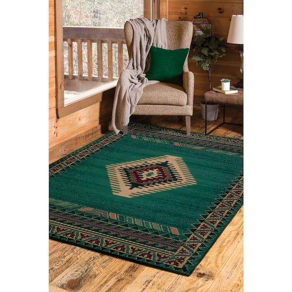 Manhattan Tucson LT Green 3 ft. 11 in. x 5 ft. 3 in. Area Rug