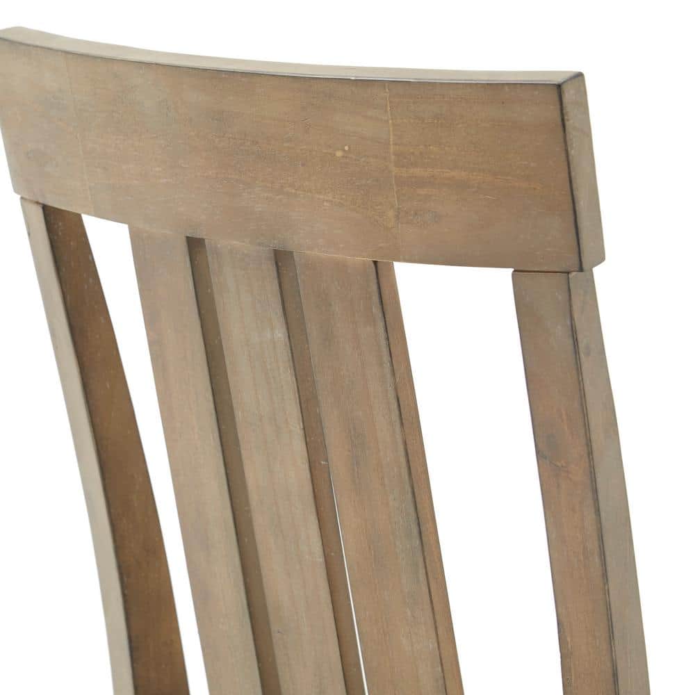 Gray Upholstered Linen Side Chair with Pinewood Frame, Set of 2