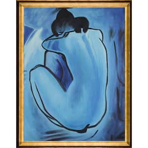 Blue Nude by Pablo Picasso Athenian Gold Framed People Oil Painting Art Print 41 in. x 53 in.