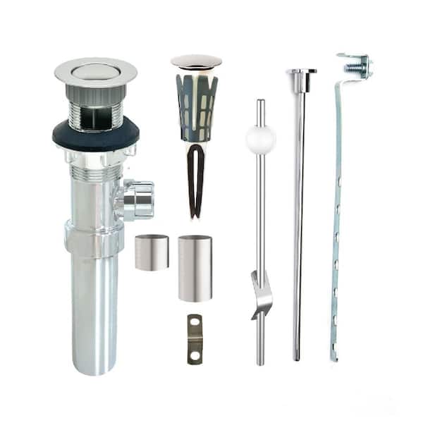 2-in-1 SinkSTRAIN Plastic Pop-Up Drain, Chrome