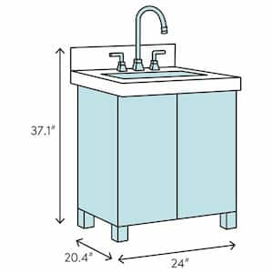 Oxford 24 in. Bath Vanity in Espresso with Quartz Stone Vanity Top in White with White Basin