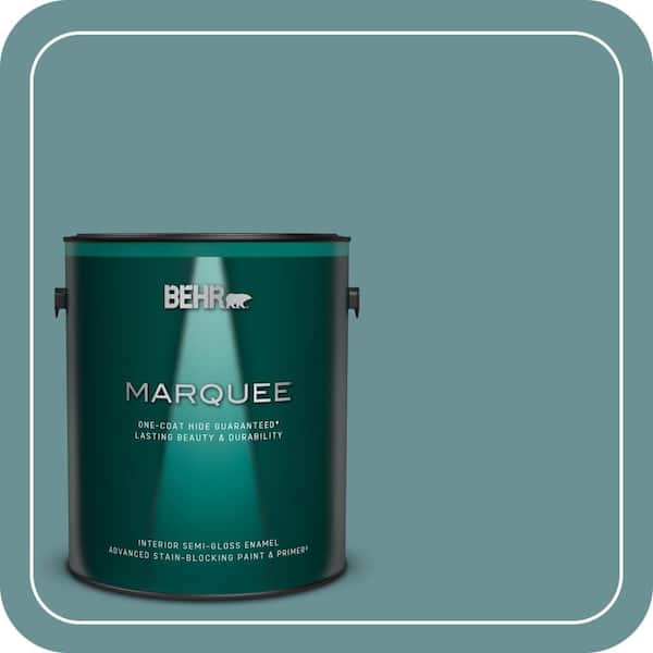 BEHR MARQUEE 1 gal. #T15-16 Blue Clay Semi-Gloss Enamel Interior Paint & Primer