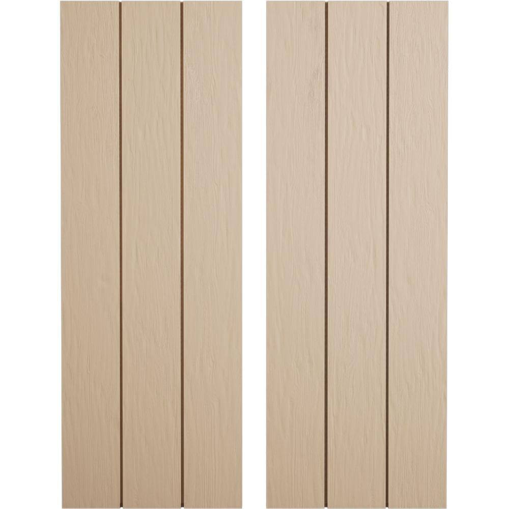 16.5 in. x 26 in. Timberthane Polyurethane 3-Board Joined Board-n-Batten Rough Sawn Faux Wood Shutters, No Batten Pair price history on PriceWatchPro