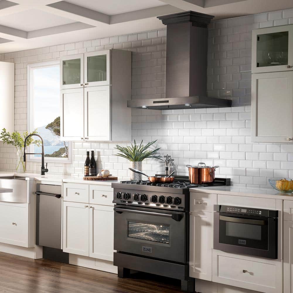 ZLINE 30 in. Convertible Vent Wall Mount Range Hood in Stainless Steel W/ Crown Molding (KECRN-30)