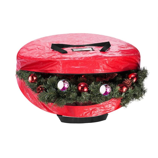 Honey-Can-Do Red 30-Inch Wreath Storage Bag