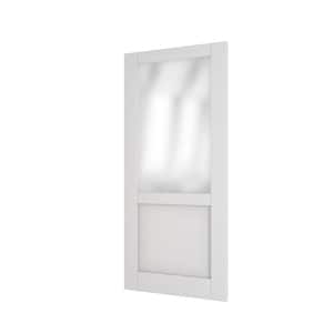 32 in. x 80 in. MDF 1/2-Lite Frosted Glass Solid White Primed, Standard Interior Door Manufactured Wood Single Slab