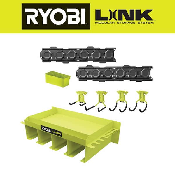RYOBI LINK Tool Organizer Shelf with LINK 8-Piece Wall Storage Kit