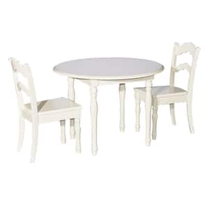 Perry Vanilla Finish 3-Piece Kids Table and Chairs