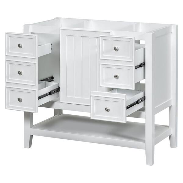 Unbranded Modern 36 in. Bath Vanity Cabinet without Top in White Cabinet Base Only with 3-Drawers