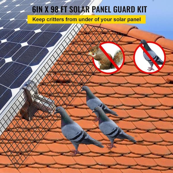 VEVOR Garden Fence Solar Panel Bird Wire 8 in. x 98 ft. Critter Guard Roll  Kit with 100-Piece Fasteners, 50-Piece Tie Wires TYNDCBBHW8100D1X2V0 - The  Home Depot