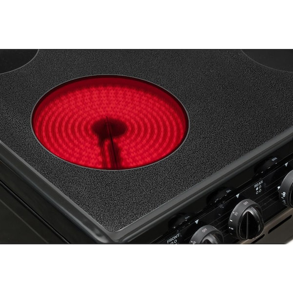 20 in. 2.42 cu. ft. Freestanding Smooth Top Electric Range in Black