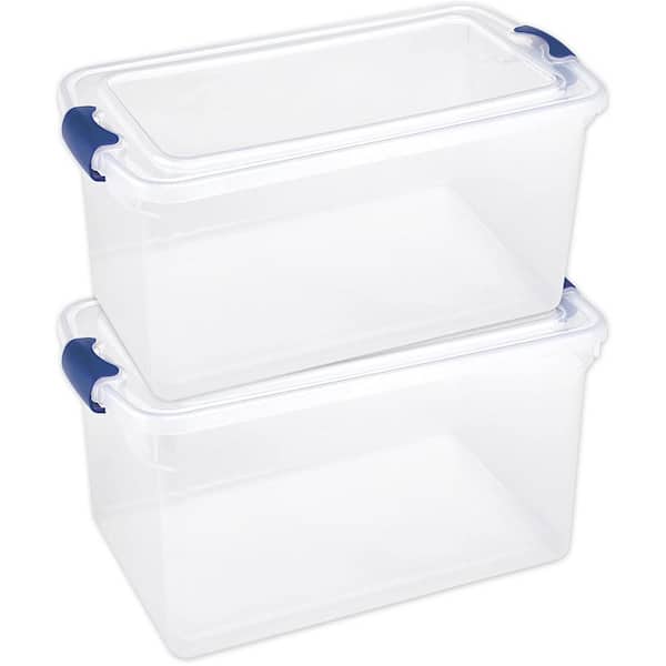 Homz 66 Qt Clear Storage Organizing Container Bin with Latching