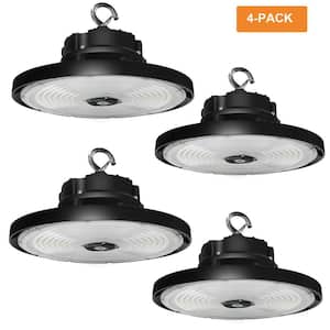 4-Pack 12.6 in. Integrated UFO LED High Bay Light Fixture LED Commercial lighting, up to 36000 Lumen, 0-10V Dimmable