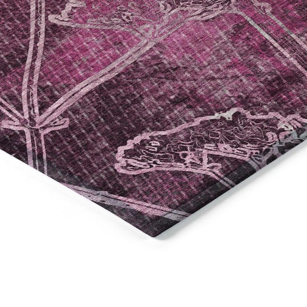 Chantille Machine Washable Indoor/Outdoor Abstract ACN2239 Eggplant 8 ft. x 8 ft. Area Rug