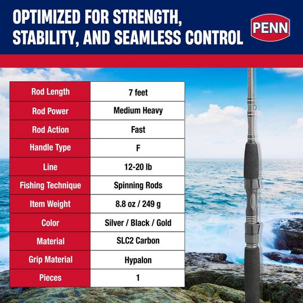 Penn Carnage III Inshore Spinning Fishing Rod, 7 ft. Loads Up to